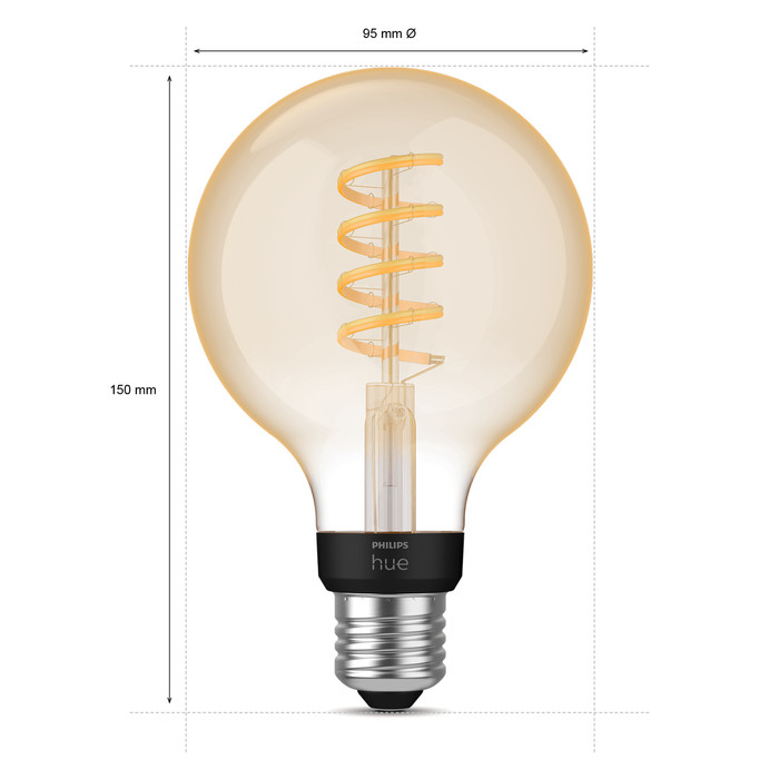 Philips Hue Filament Light White Ambiance Globe E27 null