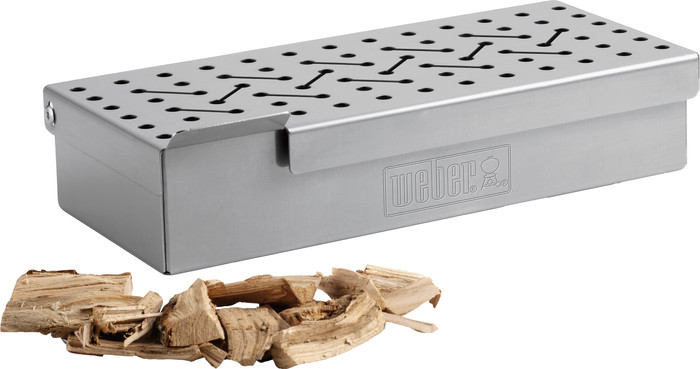 Weber Universal Smoke Box Stainless Steel product in use