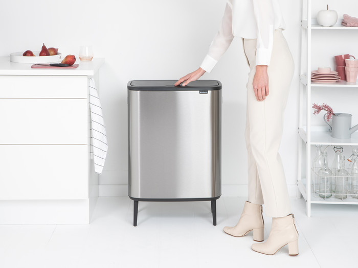Brabantia Bo Touch Bin Hi Abfalleimer 60 Liter mit Inneneimer Matt Steel Fingerprint Proof null