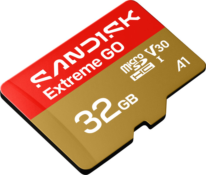 SANDISK Extreme GO microSDHC 32GB 100 MB/s oberseite
