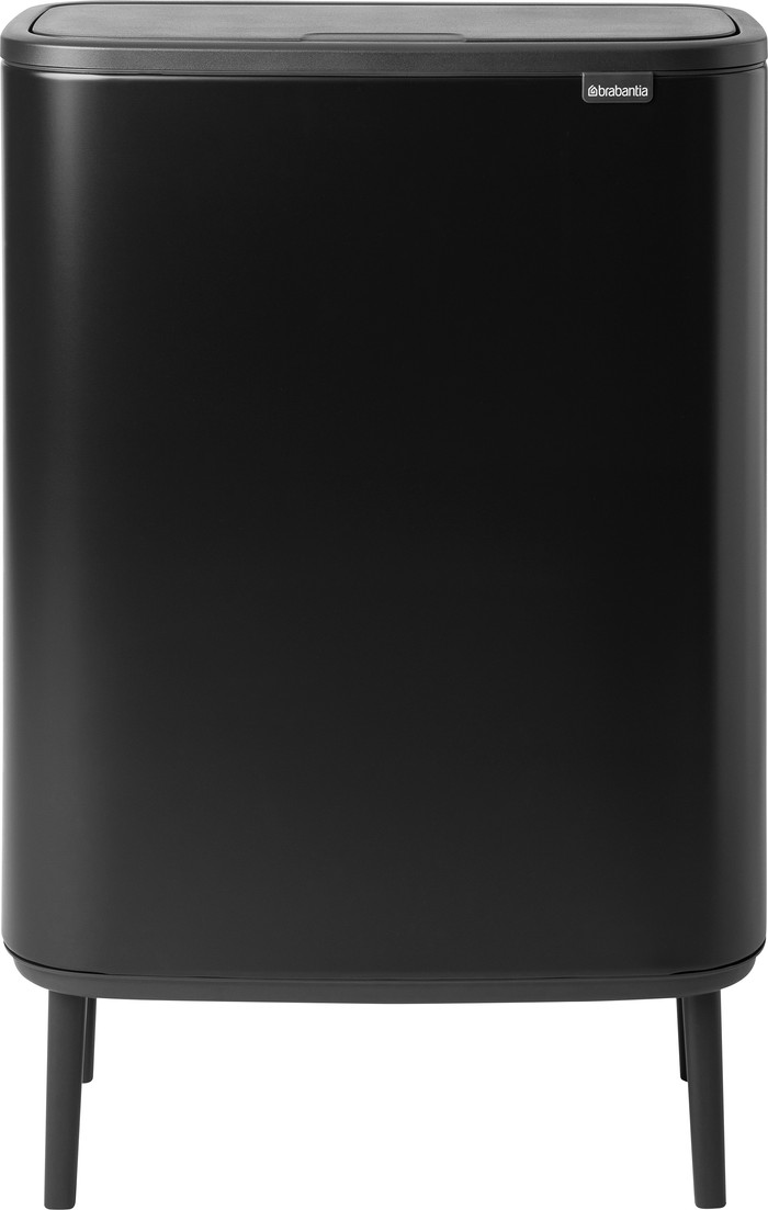 Brabantia Bo Touch Bin Hi Mülleimer 60 Liter mit Kunststoff Inneneimer - Matt Black Main Image