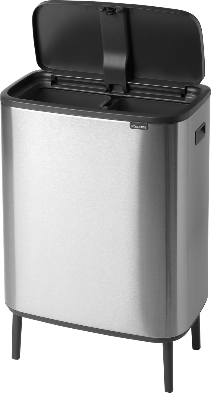Brabantia Bo Touch Bin Hi Trash Can 2x 30L Matte Steel Fingerprint Proof null