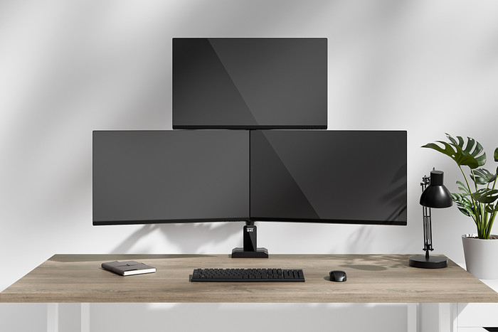 Neomounts NERO DS60-600BL2-1 Monitorhalterung Schwarz produkt in gebrauch