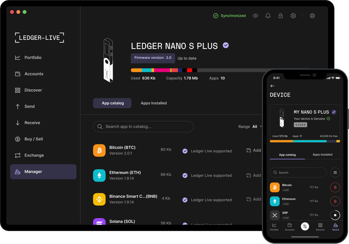 Ledger Nano S Plus Mattschwarz visueller lieferant