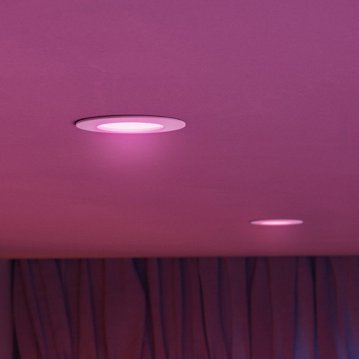 Philips Hue Recessed Spot Light Slim 3-pack - White and Color - 90mm - White product in use