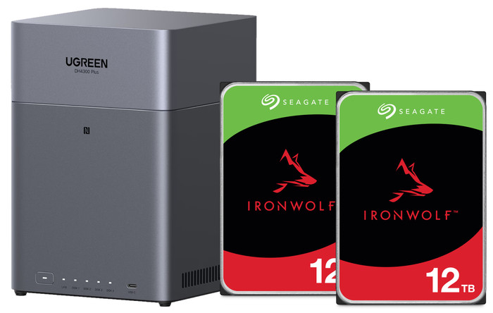 UGREEN NASync DH4300 + Seagate IronWolf 12TB Duo Pack Main Image