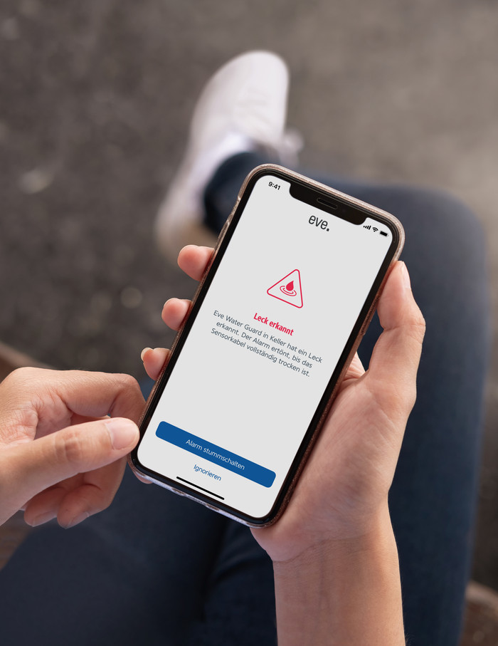 Eve Water Guard produkt in gebrauch