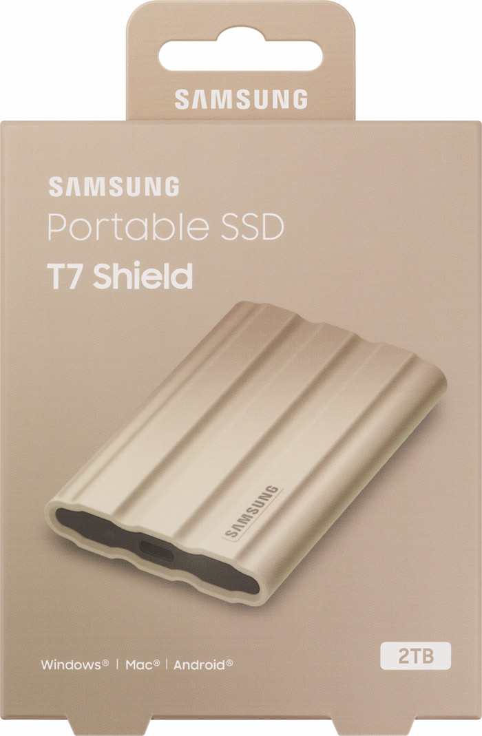 Samsung T7 Shield 2TB Beige packaging
