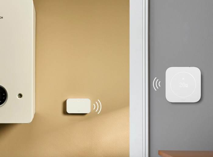 tado Kabelgebundenes Smart-Thermostat X Multiroom Starterset 2. Generation (2 Thermostatköpfe) produkt in gebrauch