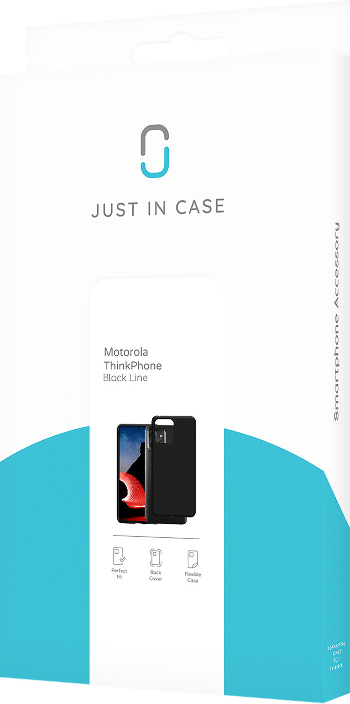 Just in Case Soft Design Motorola ThinkPhone Backcover Schwarz verpackung