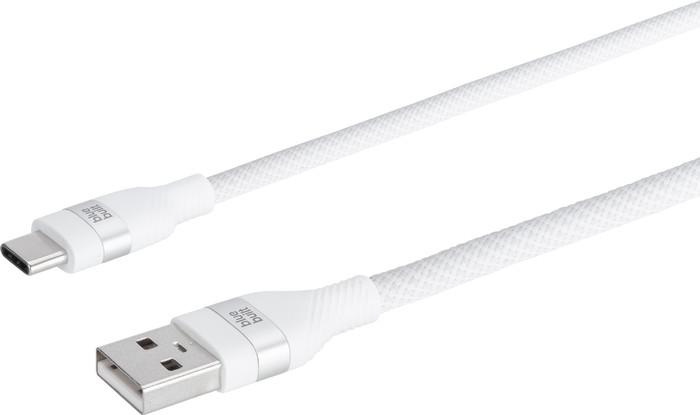 BlueBuilt USB-A-auf-USB-C-Kabel 1,5 m Nylon Weiß rechte seite