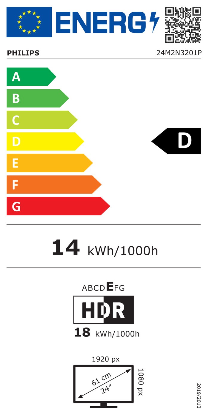Philips EVNIA 24M2N3201P/00 energy label