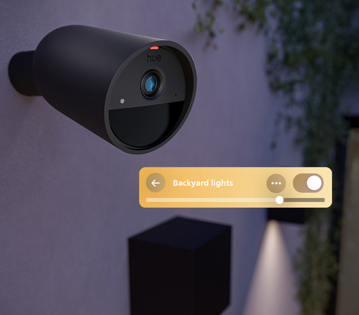 Philips Hue Secure Security Camera with Battery 2K Black product in use
