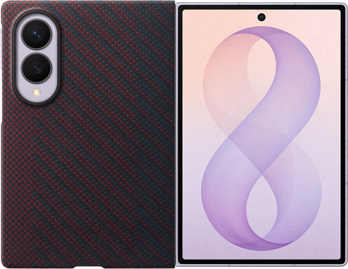 Samsung Galaxy Z Fold 8 Carbon Back Cover with Magnet Red Main Image
