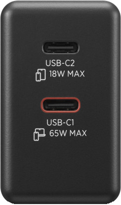 Lenovo Dual USB-C 65 W GaN-Ladegerät vorne