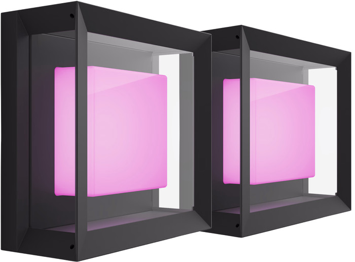 Philips Hue Econic Wandleuchte White & Color Schwarz modern Doppelpack Main Image