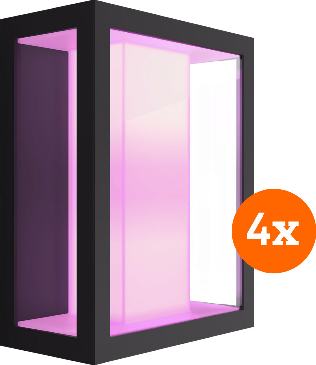 Philips Hue Impress Wandleuchte White & Color Schwarz Breit 4er-Pack Main Image