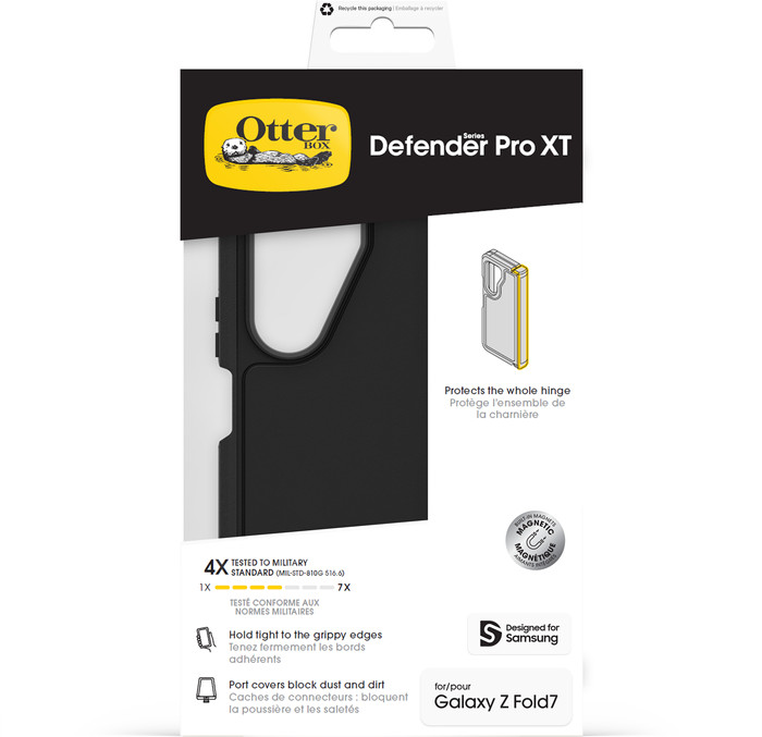 OtterBox Defender Samsung Galaxy Fold 7 Back Cover with Magnet Black packaging