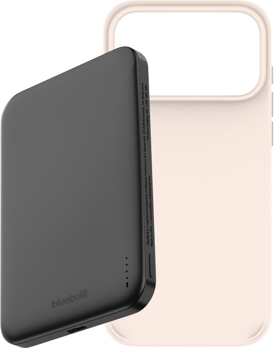 BlueBuilt MagSafe Hülle iPhone 18 Pro Max Beige + Powerbank 5.000 mAh Grau Main Image
