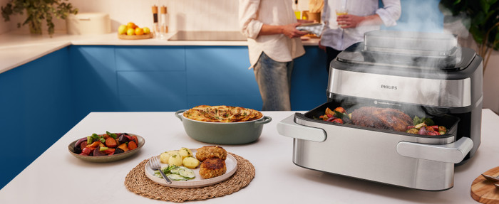 Philips Airfryer 5000 serie Megabasket NA565/02 produkt in gebrauch