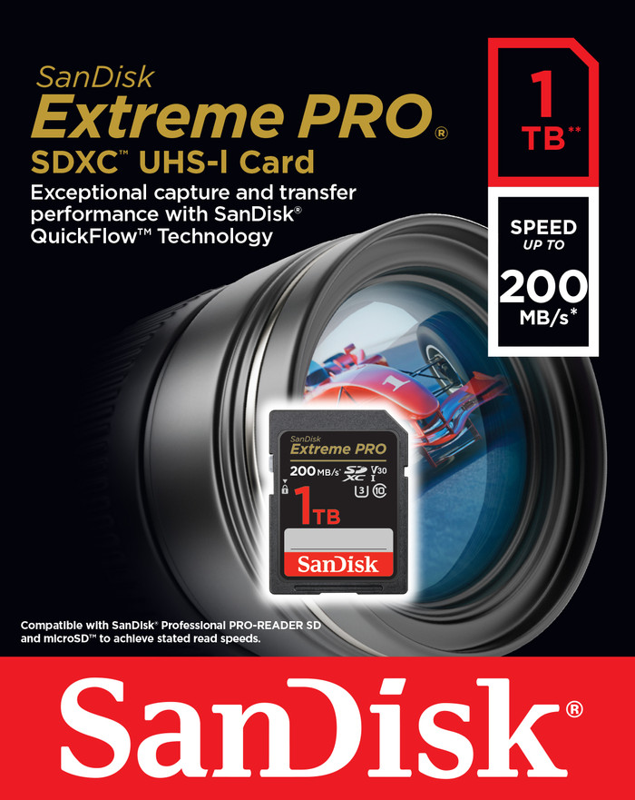 SanDisk SDXC Extreme Pro 1TB 140 MB/s verpackung