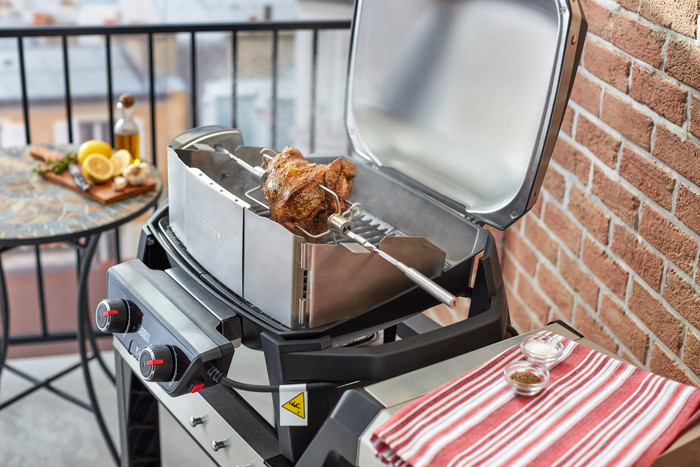 Weber Rotisserie Pulse product in use