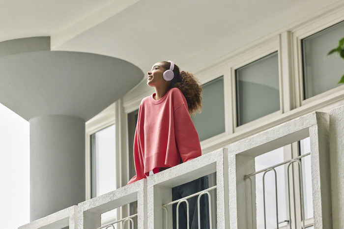 Sony WH-CH530 Pink product in use