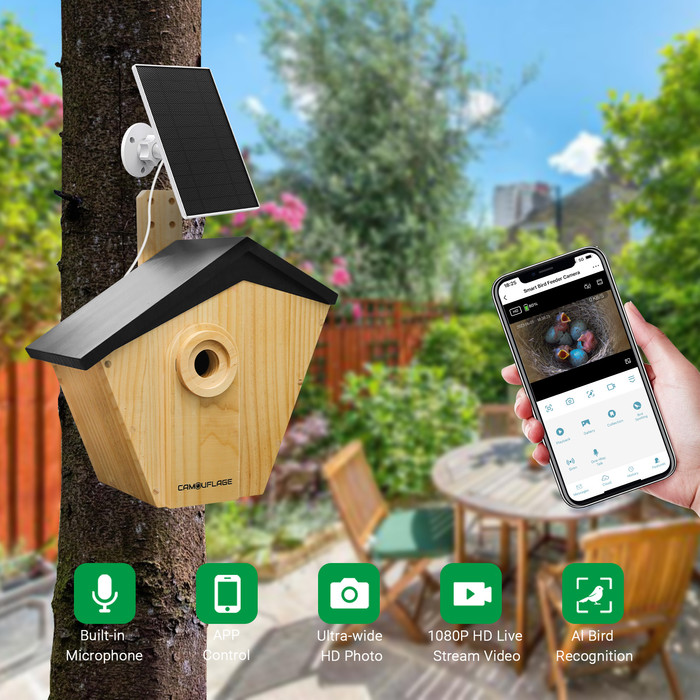Camouflage EZ Birdbox produkt in gebrauch