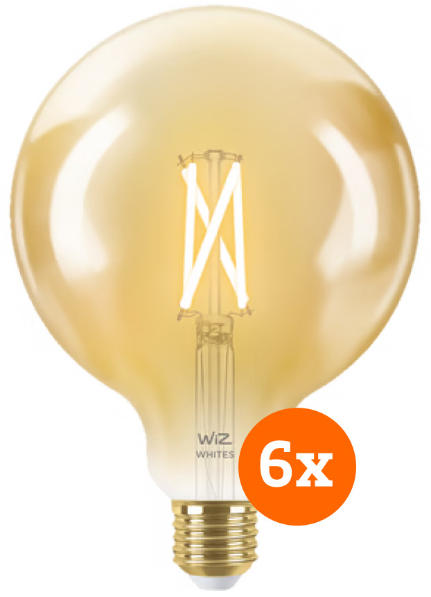 WiZ Smart Filament Light Globe XL 6-pack - Warm to Cool White Light - E27 Main Image
