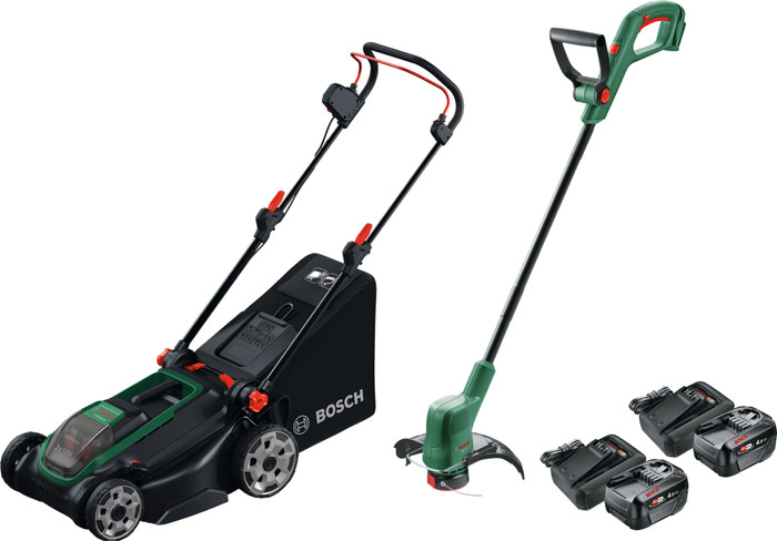 Bosch Rotak 18V2-43 + Bosch Easygrasscut 18 + Bosch Starterset 18V 4,0 Ah (2x) Main Image