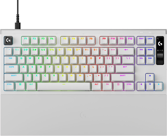 Logitech G PRO X2 RAPID TKL Gaming-Tastatur Weiß Qwertz oberseite