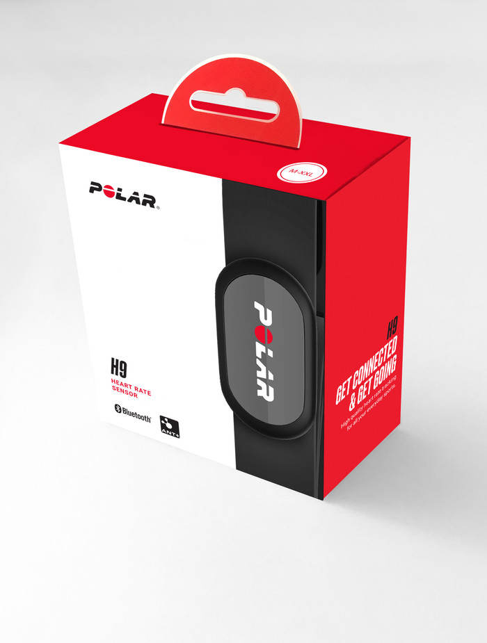 Polar H9 Heart Rate Monitor Chest Strap Black XS-S packaging