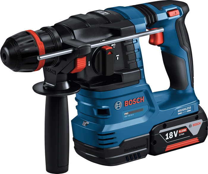 Bosch Professional GBH 18V-22 + GSR 18V-45 Kombiset + Zubehör rechte seite