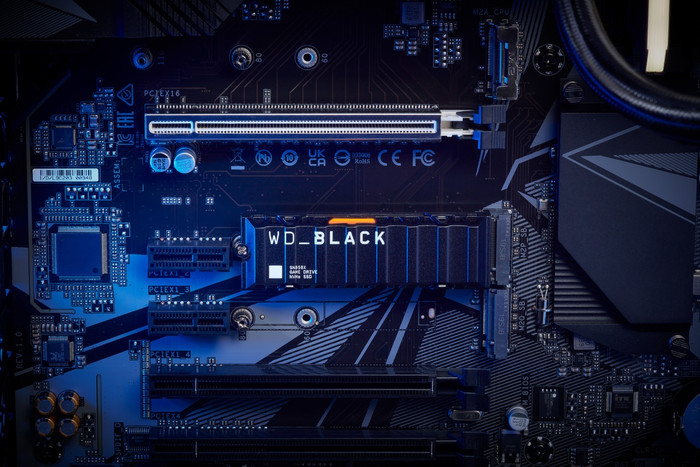 WD Black SN850X 1 TB Kühlkörper NVMe SSD produkt in gebrauch