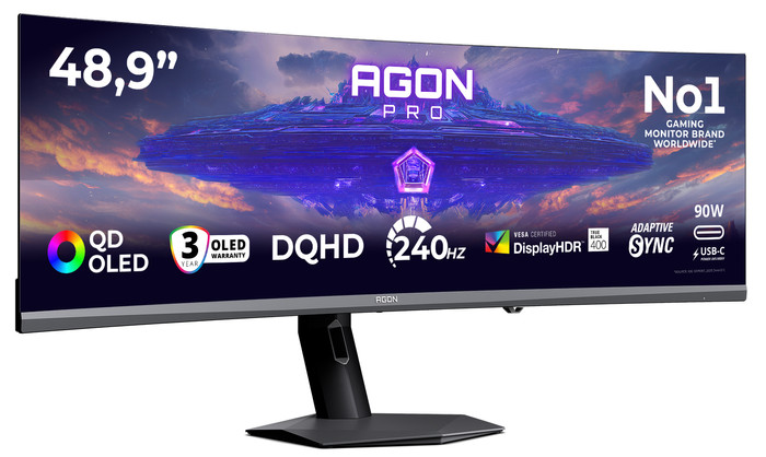 AOC AGON PRO AGP497UCZD QD-OLED Curved vorne