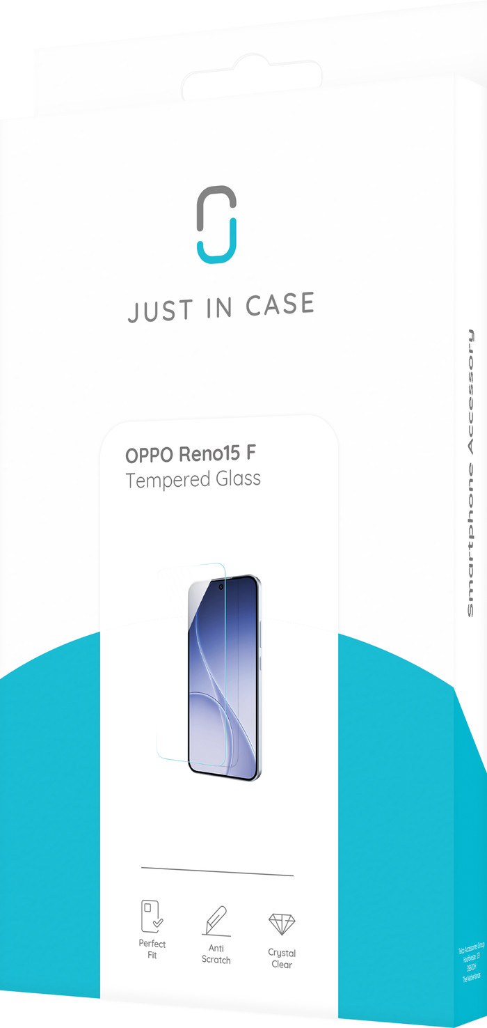 Just In Case Tempered Glass OPPO Reno15 F Panzerglas verpackung