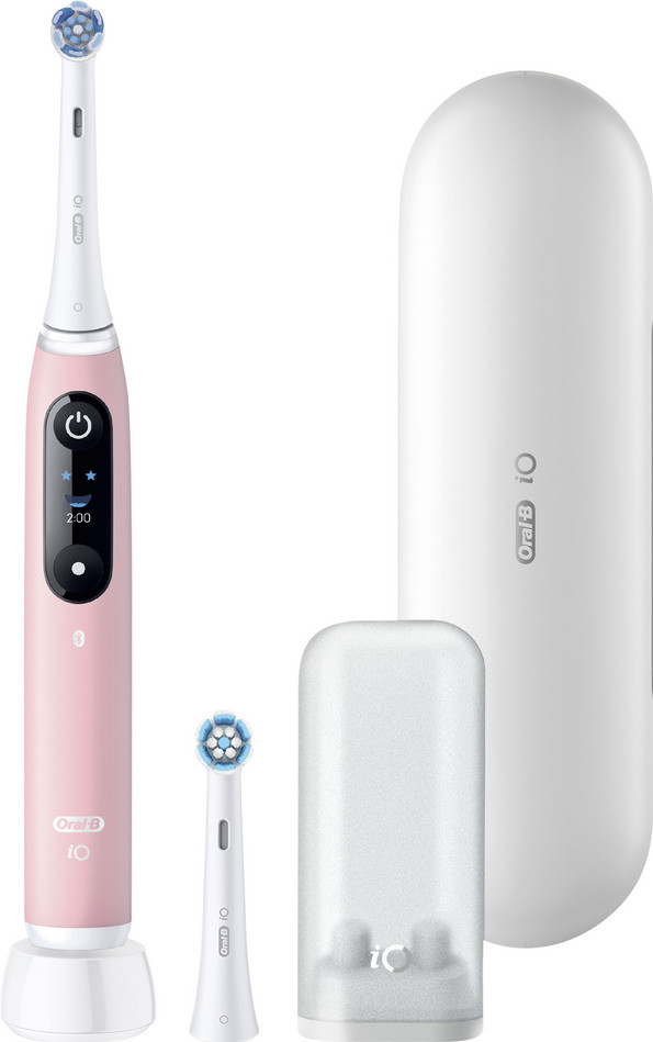 Oral-B iO Series 6N Hellrosa + zusätzliche iO Sanfte Reinigung Aufsteckbürste Main Image