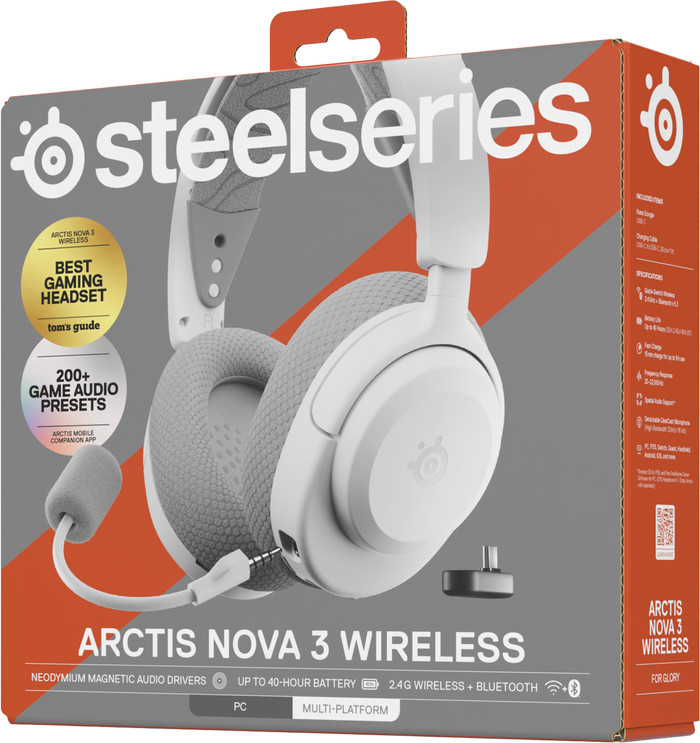 SteelSeries Arctis Nova 3 PC Kabelloses Gaming-Headset Weiß verpackung