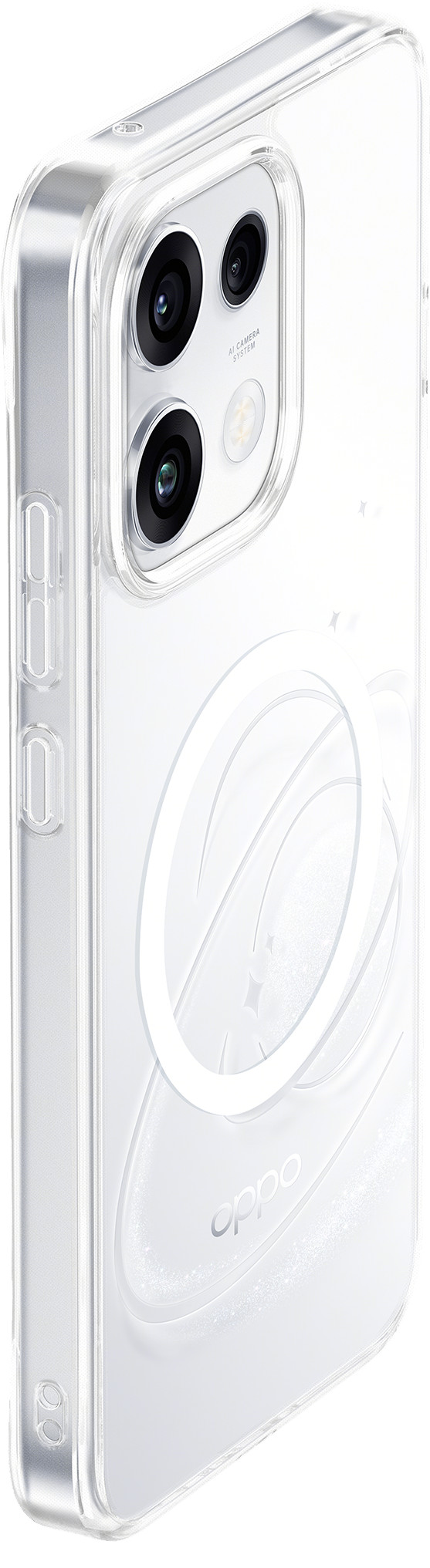 OPPO Reno16 F Backcover mit Magnet Transparent rechte seite