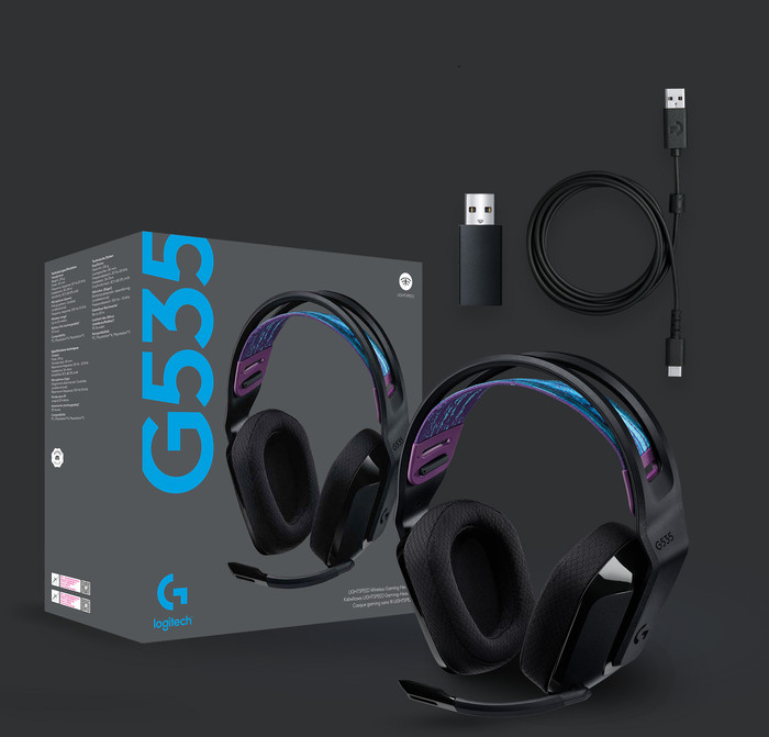 Logitech G535 Lightspeed Kabelloses Gaming-Headset Schwarz null