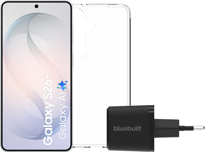 Samsung Galaxy S26 Plus 256GB Weiß 5G + Basis-Zubehörset Main Image