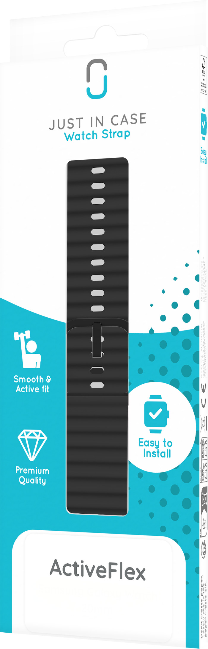 Just in Case Silikon-Armband Schwarz für Garmin Vivoactive 6 / 5 verpackung