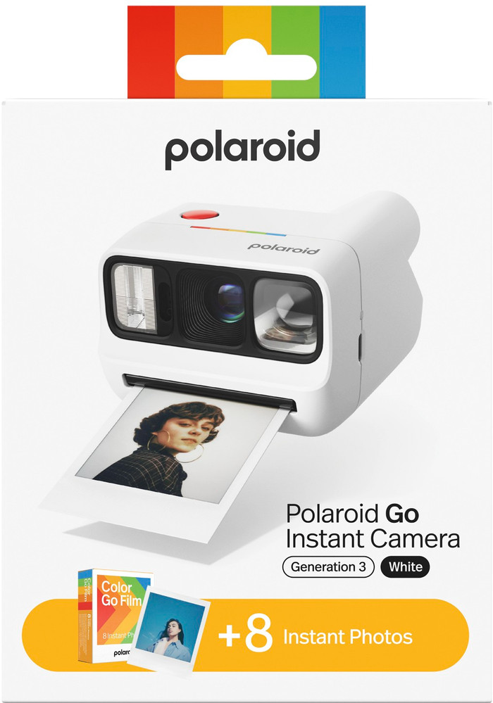 Polaroid Go Gen 3 Weiß + Color Film (8 Stück) verpackung