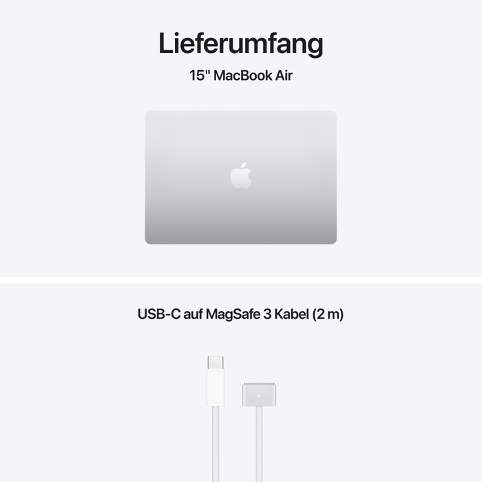 Apple MacBook Air 15 inches M5 (10 Core CPU/10 Core GPU) 16GB/512GB Silver QWERTZ visual supplier