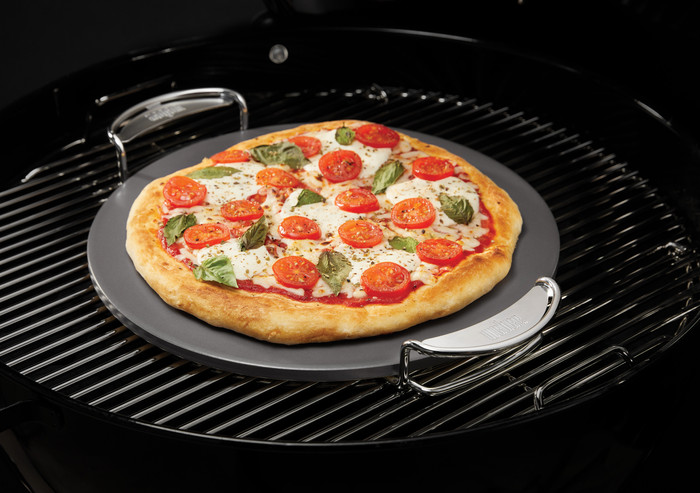 Weber Crafted Glazed Pizza Stone product in use