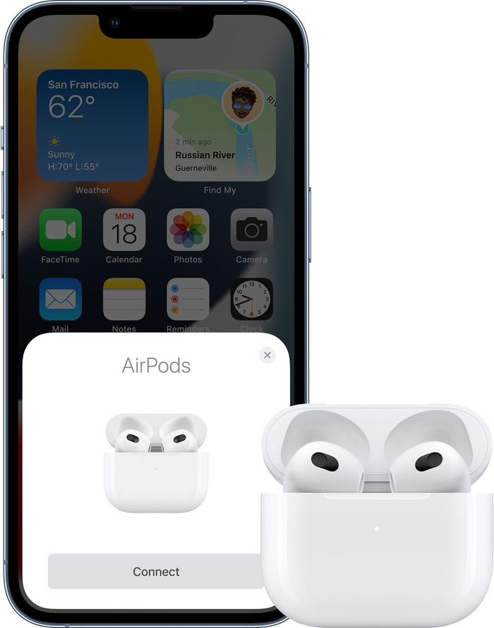 Refurbished AirPods 3 produkt in gebrauch
