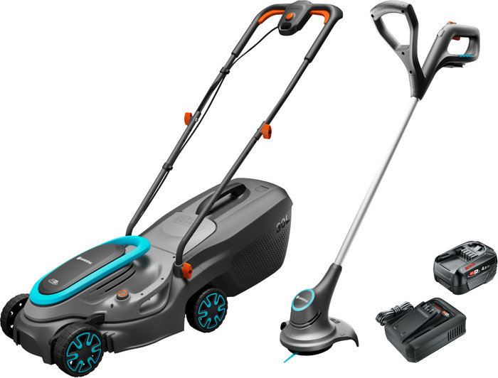GARDENA PowerMax 32/18V P4A Solo + SmallCut 23/18V P4A Solo + Bosch Starterset 18V 4,0 Ah Main Image