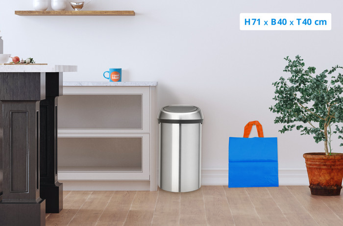 Brabantia Touch Bin 60 Liter Edelstahl Fingerprint Proof visuelles Coolblue 1