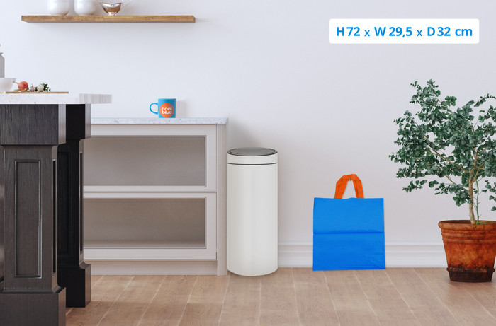 Brabantia Touch Bin 30L White visual Coolblue 1