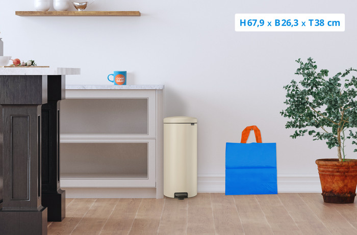 Brabantia NewIcon Treteimer 30 Liter Soft Beige visuelles Coolblue 1